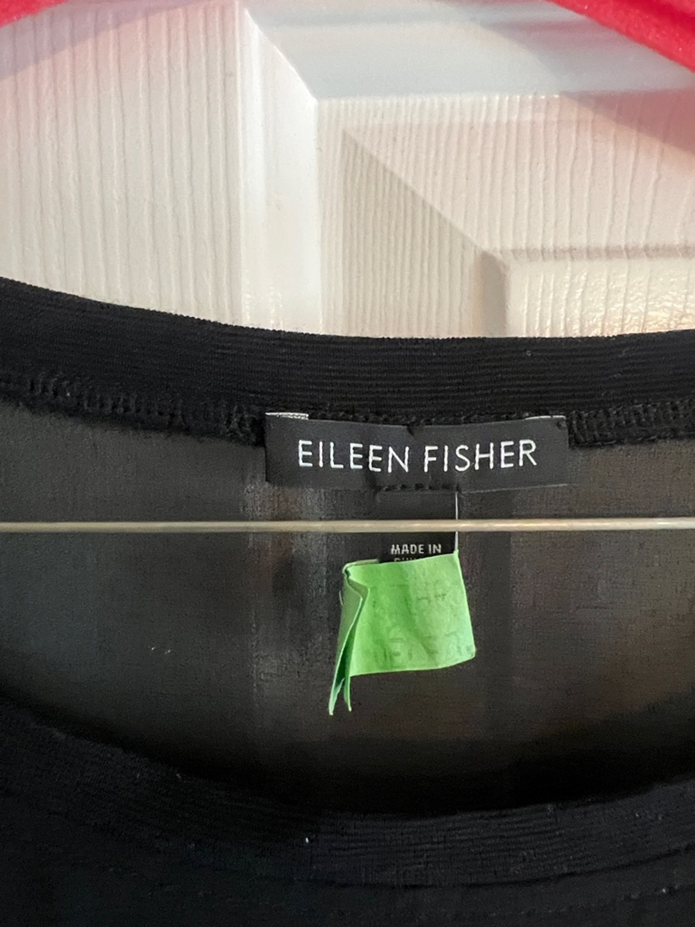 Eileen Fischer Black Sheer Draped Tunic - Picture 2 of 3